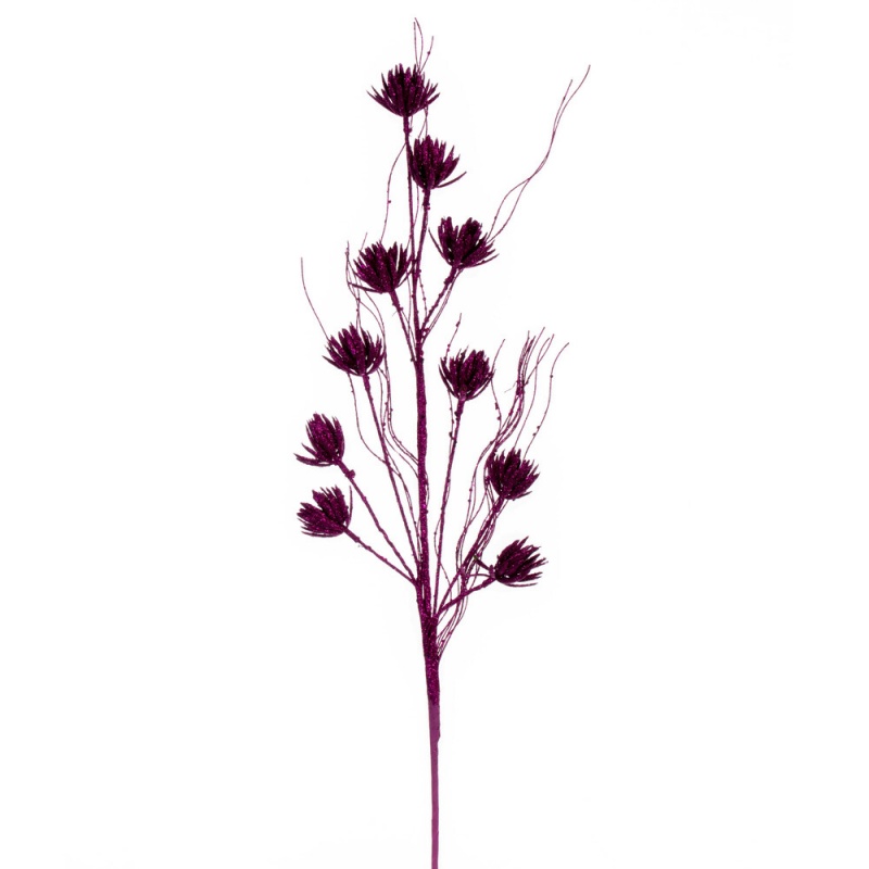 30" Fuchsia Mini Flower Glitr Spray 6/Bg