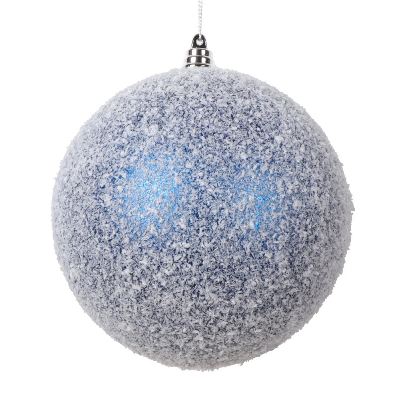 4.75" Blue Matte Snow Ornament 4/Bag
