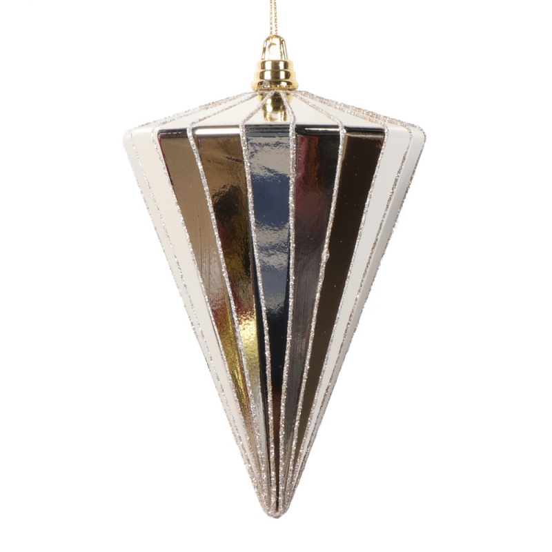 6" Shiny Oat Cone Ornament 3/Bag