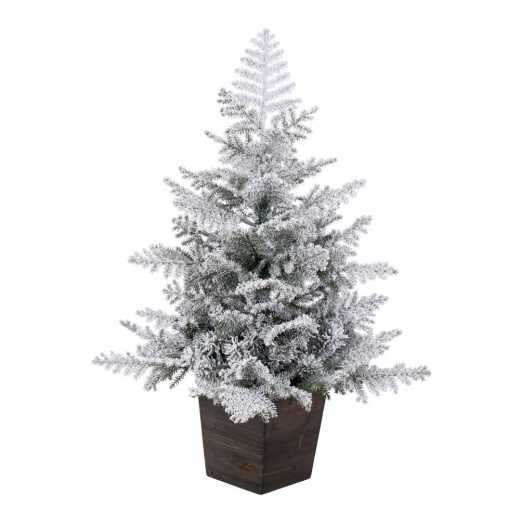 3' X28" Potted Snowy Rosemary Pine Artificial Unlit Christmas Tree