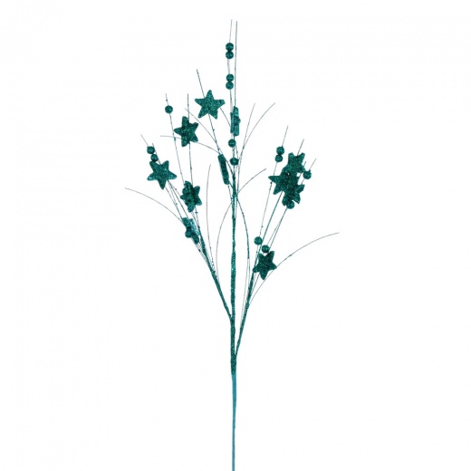 33" Teal Star/Ball Glitr Spray 6/Bg