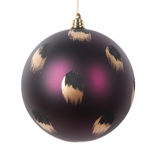 4.75" Plum Brush Strokes Ball Ornament