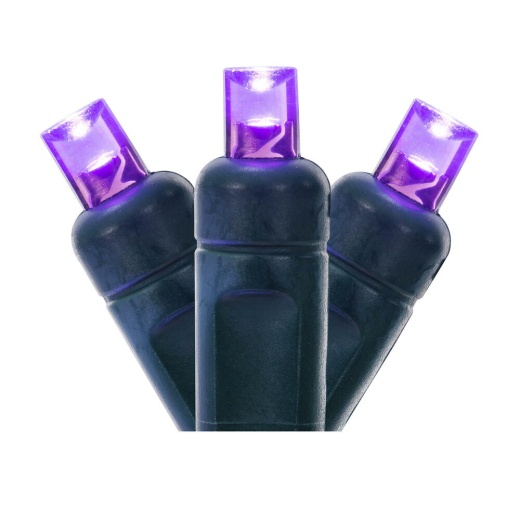 50Lt Led Purple Twinkle W-A Ec 6"Sp 25'l String Lights