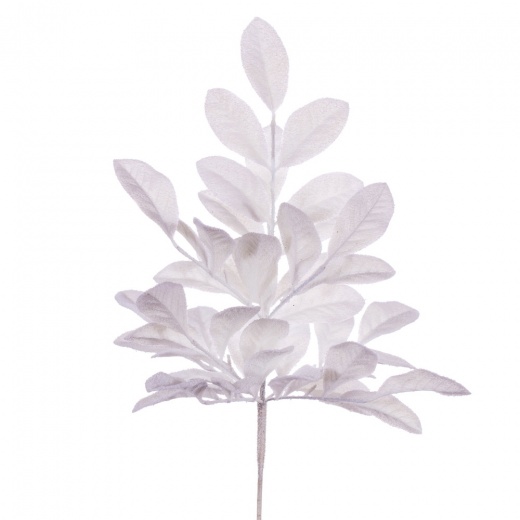 25" White Apple Leaf Glitter Bush 2/Bg