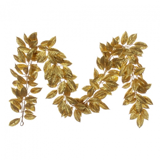 6' Gold Gardenia Glitter Garland