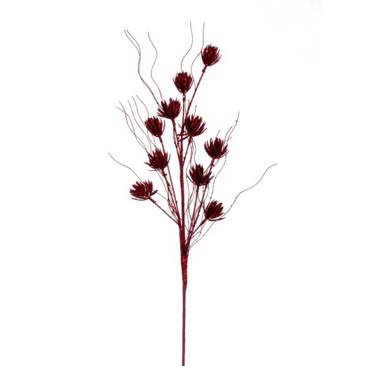 30" Red Mini Flower Glitter Spray 6/Bg - Add Festive Flair to Your Holiday Decor