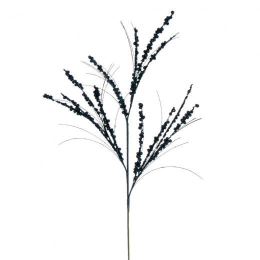 36" Sea Blue Berry Twig Glttr Spray 6/Bg