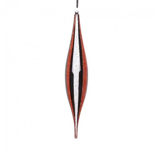 13" Black White Orange Shuttle Orn 2/Bag