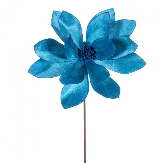 22" Turquoise Velvet Sheen Poinsettia 4b