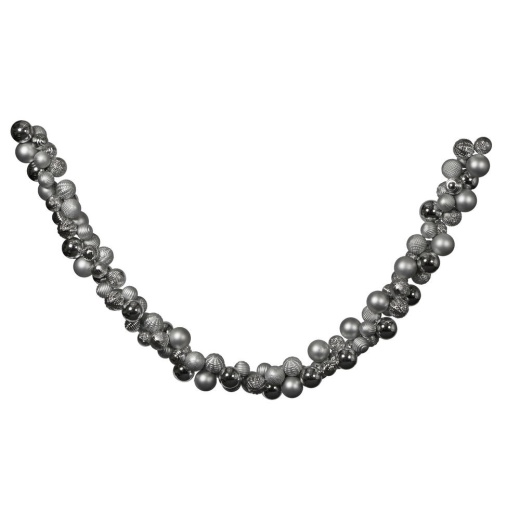 7' Silver Asst Ornament Garland