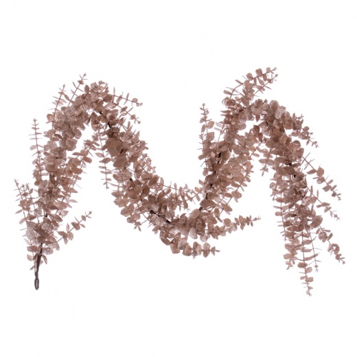 6' Café Latte Eucalyptus Glitter Garland
