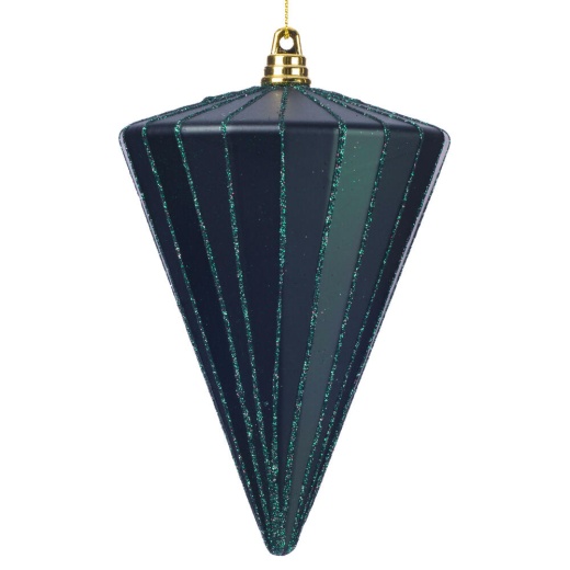 6" Matte Midnight Green Cone Ornament 3/Bag