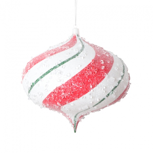 6.3" Red Green Swirl Onion Orn 2/Bag