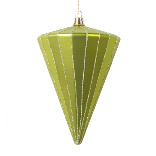 6" Matte Lime Cone Ornament 3/Bag - Unique Matte Finish Holiday Decor