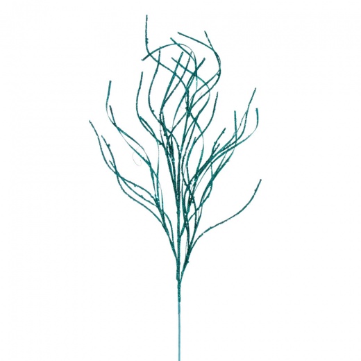 40" Teal Berry Wavy Glitr Spray 4/Bg