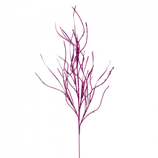 40" Fuchsia Berry Wavy Glitr Spray 4/Bg