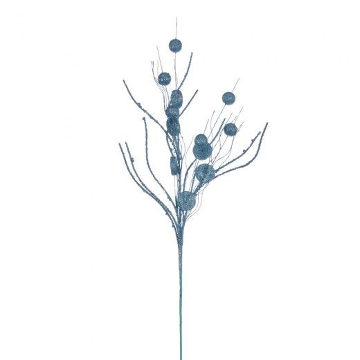 33" Baby Blue Ball/Coin Twig Spray