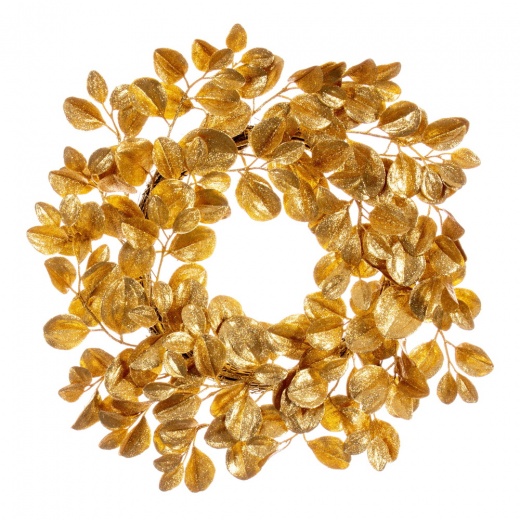 24" Gold Dogwood Glitter Wreath