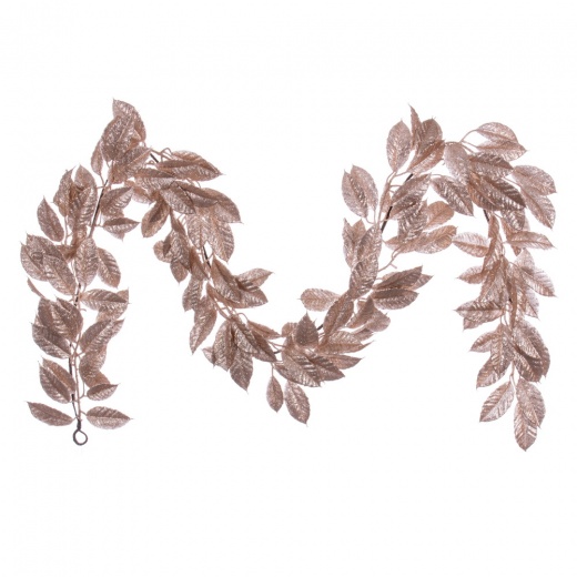 6' Café Latte Gardenia Glitter Garland