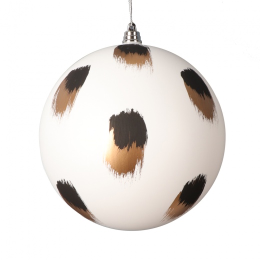 6" White Brush Strokes Ball - Add a Touch of Elegance to Your Home Decor