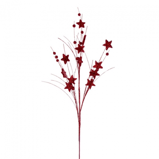 33" Red Star/Ball Glitr Spray 6/Bg