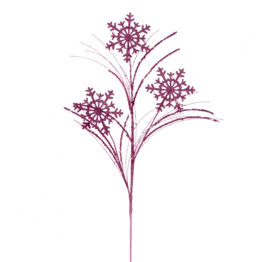 31" Pink Snowflake Glitter Spray 6/Bg