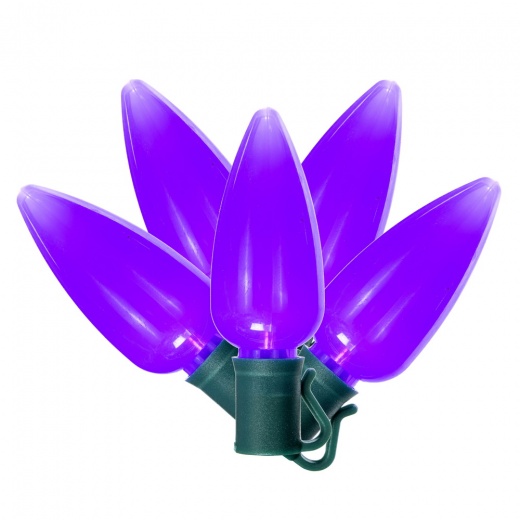 25Lt LED C9 Purple Ceramic Light Strand