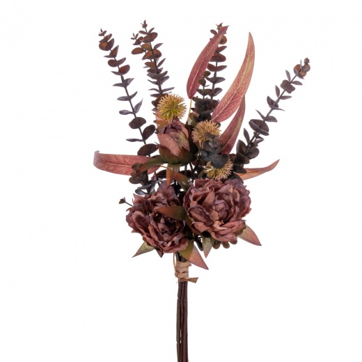 21.5" Mauve Peony Eucalyptus Bundle - Artificial Floral Arrangement