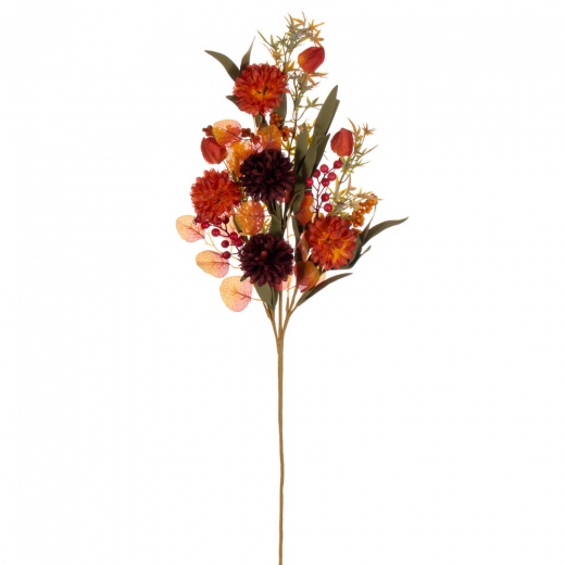 31" Ornge/Brgndy Mum/Lantern Spray 2/Bag