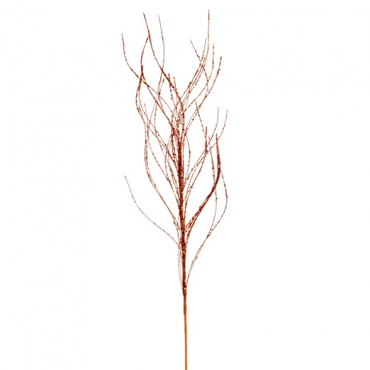 37" Bn Orange Wavy Twig Glitr Spray 6/Bg