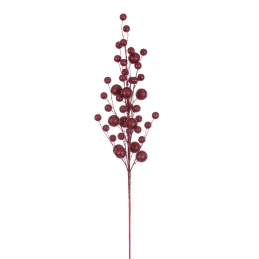 27" Burgundy Multi Ball Glitter Spray - Vickerman