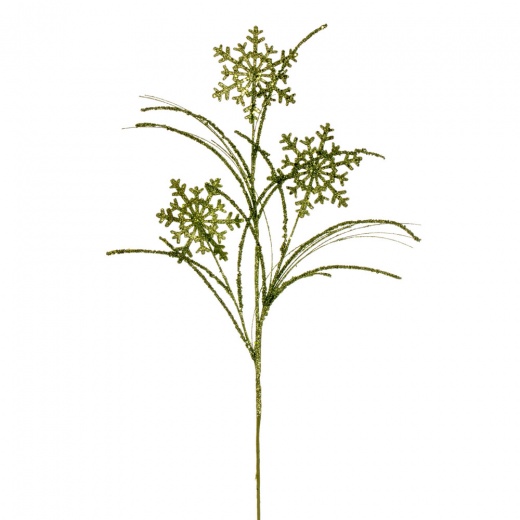 31" Lime Snowflake Glitr Spray 6/Bg