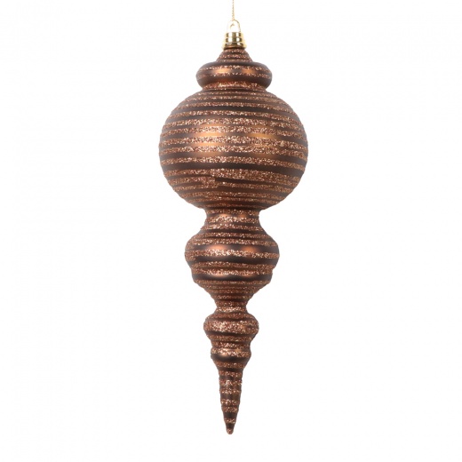 10" Matte Mocha Finial Ornament 2/Bag