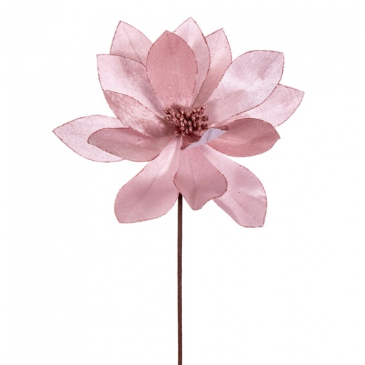 22" Pink Velvet Sheen Glit Poinsettia 4b