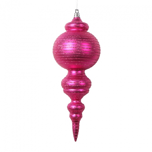 10" Matte Fuchsia Finial Ornament