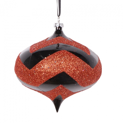 4" Black Orange Onion Ornament 4/Bag