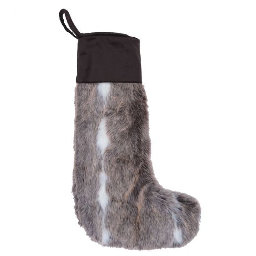 Vickerman Decorative 8 x 19 Snow Mink Collection Christmas Stocking