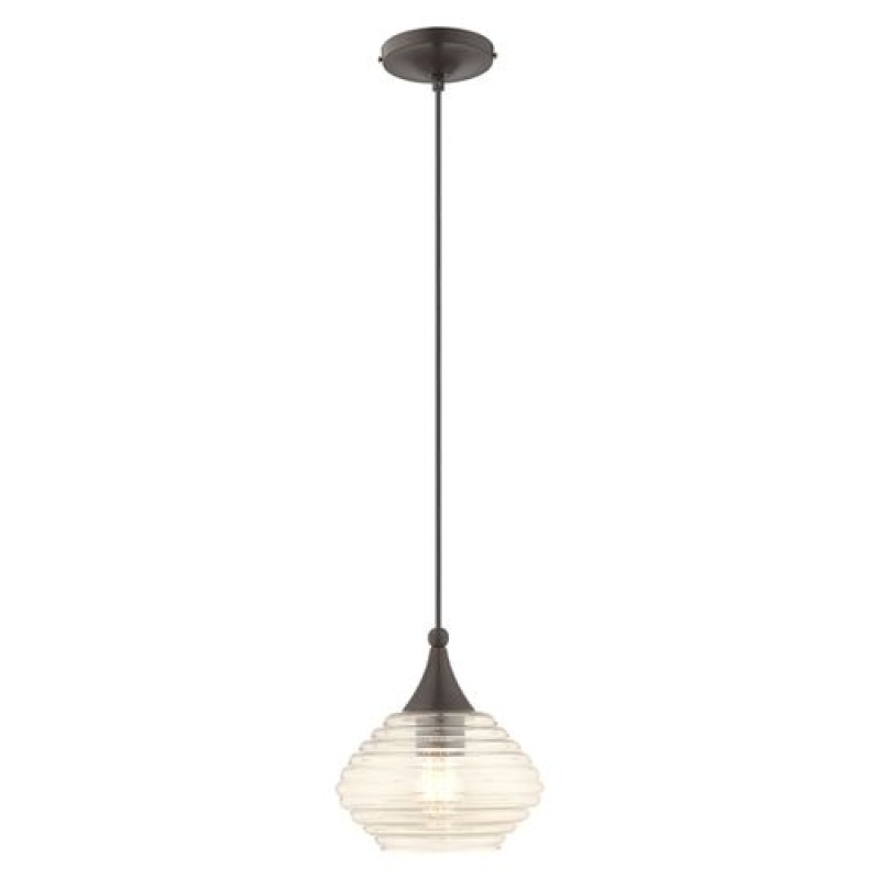 Livex Lighting Hand Blown Art Glass Mini Pendant - Champagne