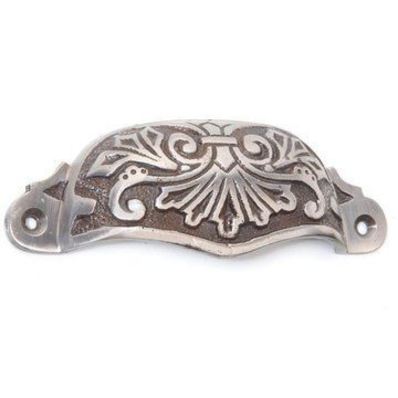 Restorers Polished Cast Iron Ornate Bin Pull