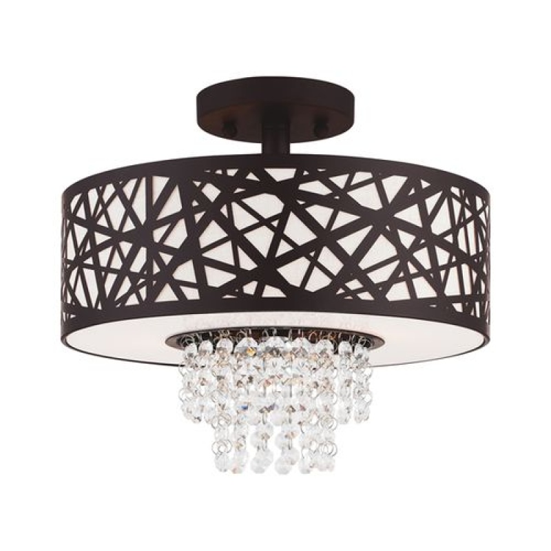 Livex Lighting Allendale 2-Light Small Semi-Flush Ceiling Light