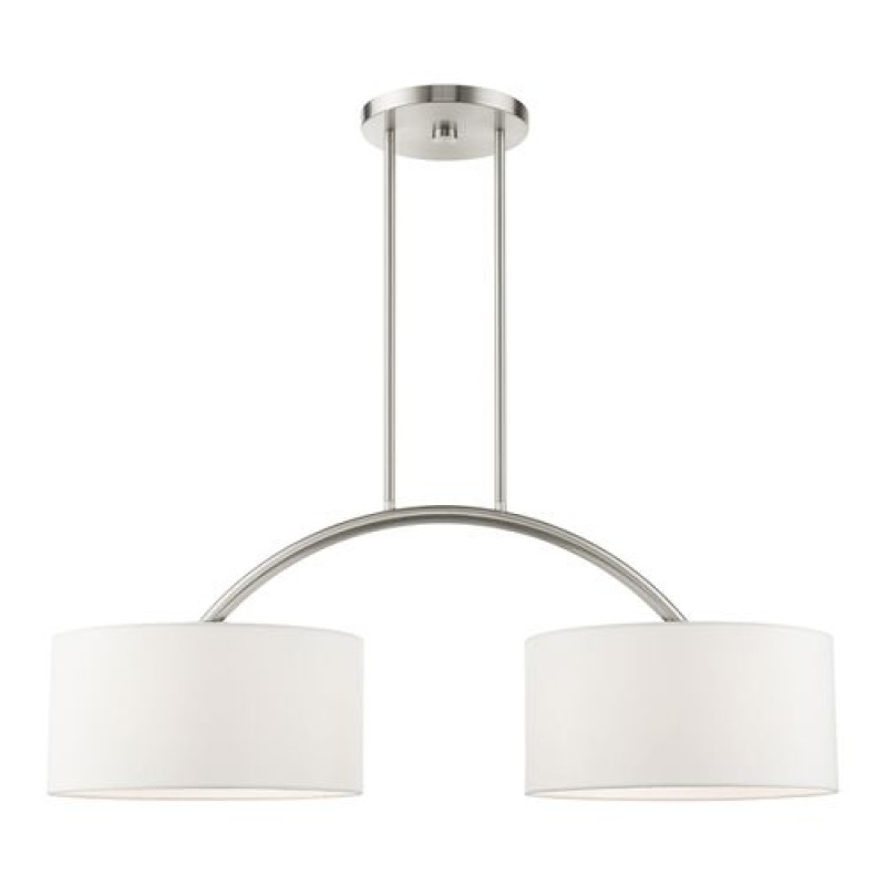Livex Lighting Meridian 2-Light Brushed Nickel Chandelier