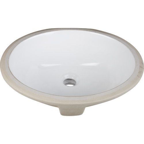 Hardware Resources 15 9/16 Inch Oval Undermount Bath Sink & Overflow