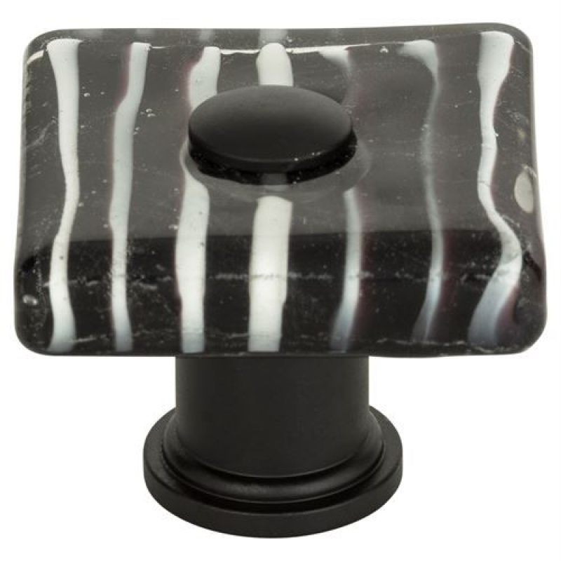 Atlas Homewares Zebra Glass Square Knob