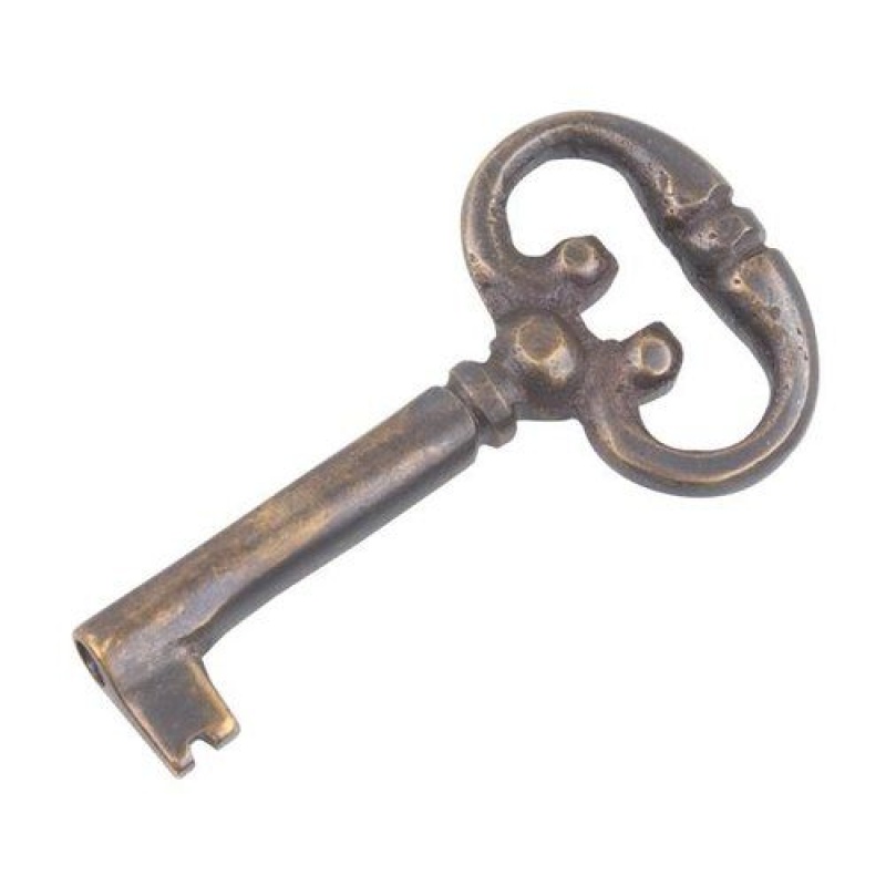 Restorers Antique Brass Skeleton Key - 1/8 Inch Pin Hole