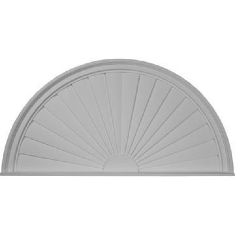 Restorers Architectural Half Round 48" Sunburst Urethane Pediment