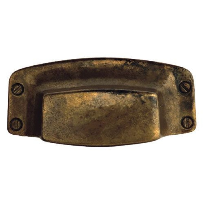 Primitive Brass Cup Bin Pull
