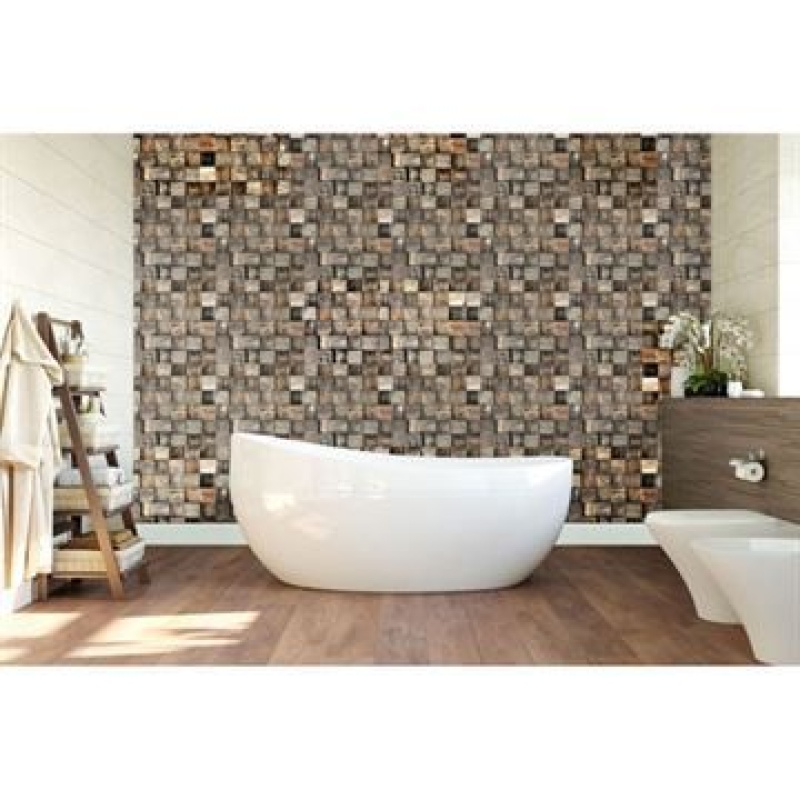 Restorers Architectural Reclaimed Boat Wood Mosaic Wall Tile