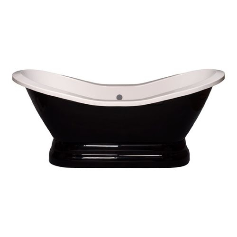 Strom Living Echo White 72 Inch Double Slipper Pedestal Acrylic Bath Tub