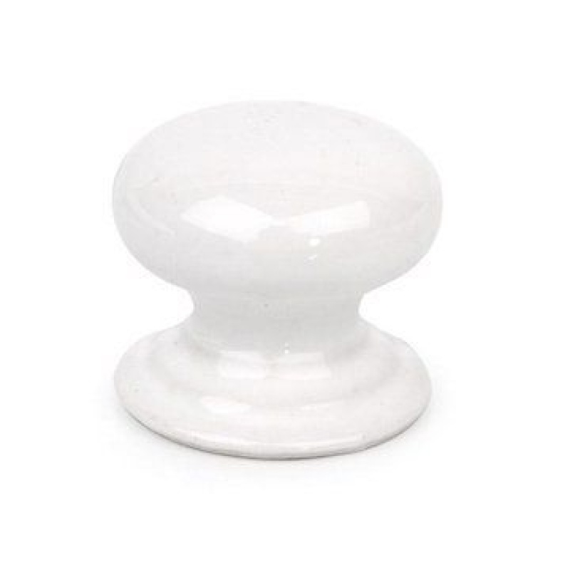 Restorers White Mushroom Porcelain Knob With Stepped Base