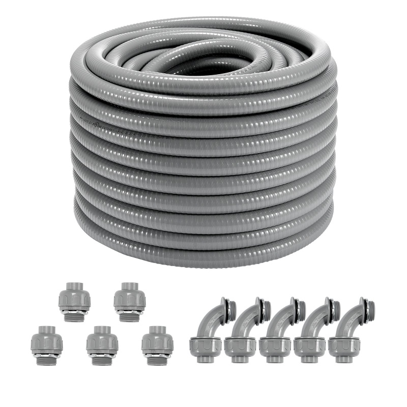 Vevor 3/4-Inch Flexible Electrical Conduit (100 Ft) - PVC Liquid-Tight ...